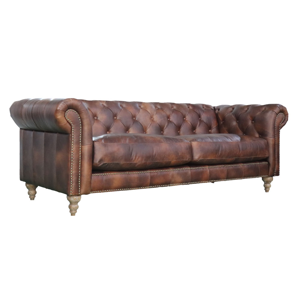 Vintage Leather Chesterfield Sofa - Image 2
